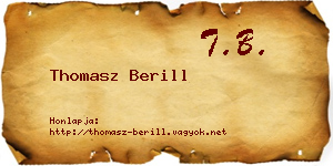 Thomasz Berill névjegykártya